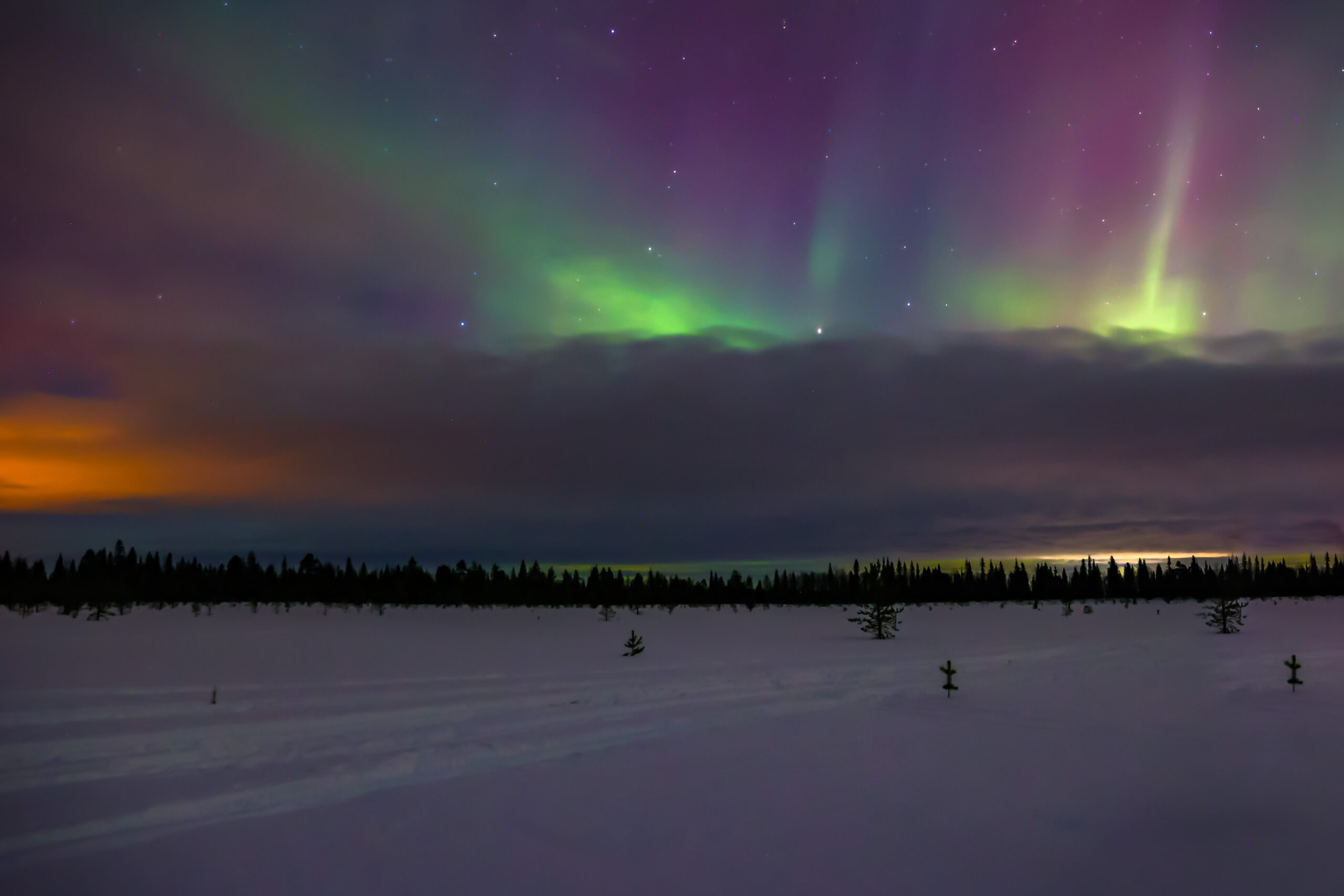Polarlichter Northern Lights Village Levi Lappland Finnland