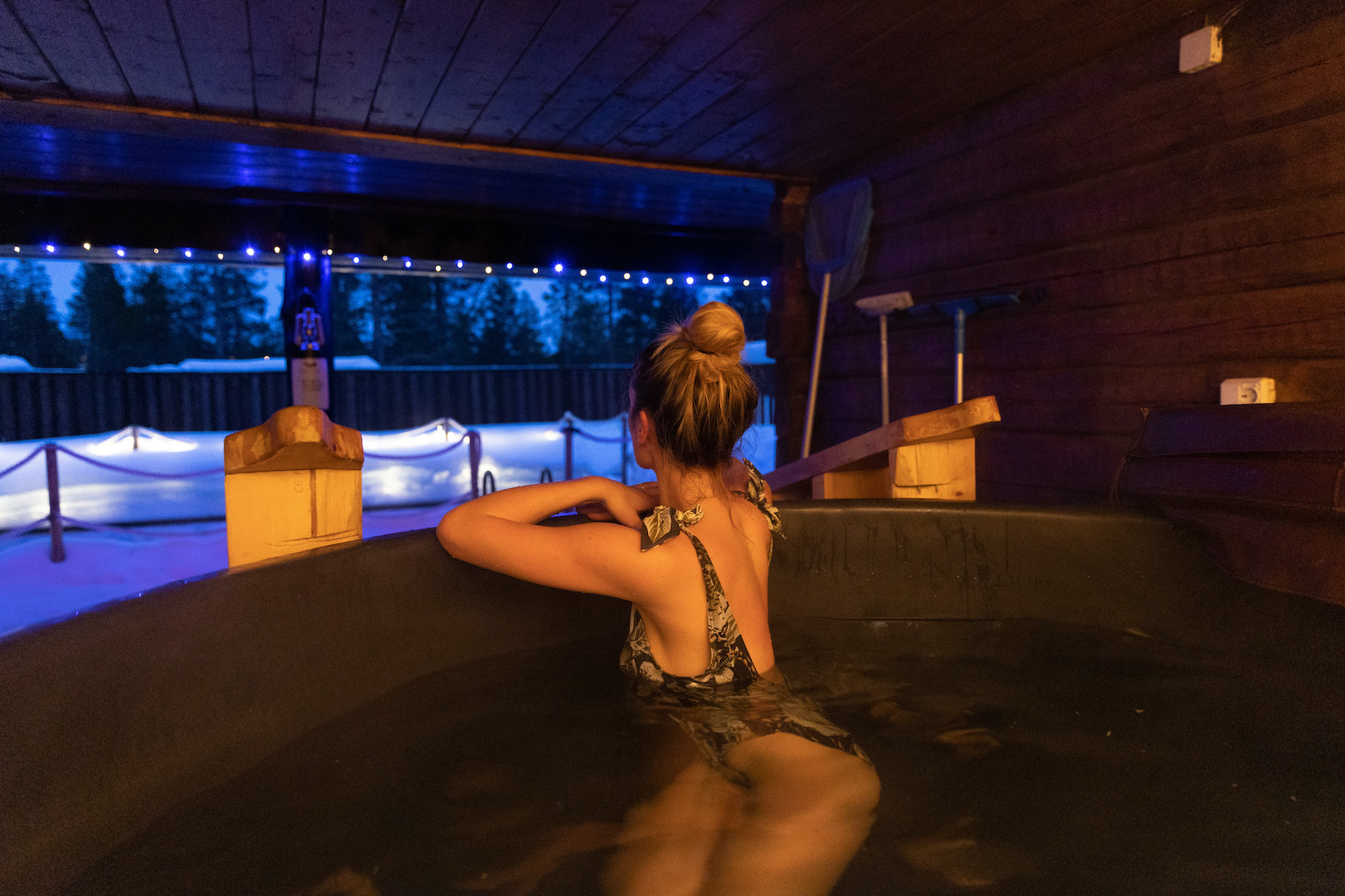 Hot Tub Sauna Northern Lights Village Saariselkä Lappland Finnland